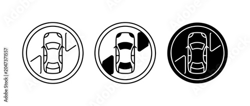 Konstfotografi Car Parking Assist Icons, Vehicle Sensor Symbols, Automotive Guidance Graphics