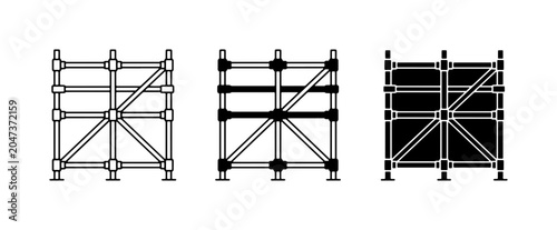 Cuadro en lienzo Scaffolding Construction Elements, Industrial Support Structure Icons, Building