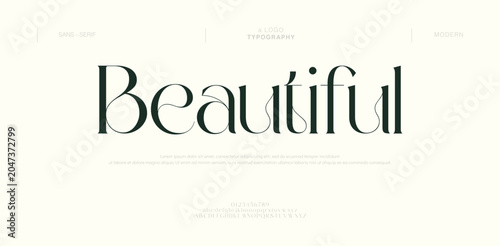 Tableau sur toile Beautiful Luxury font alphabet logo