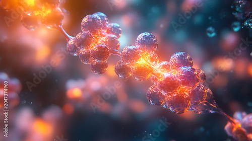 Artistic rendering of NAD+ molecule transformation supported by NMN supplementation 
