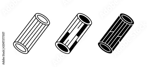 Foto Rigatoni Pasta Icons, Italian Food Vector Graphics, Culinary Design Elements