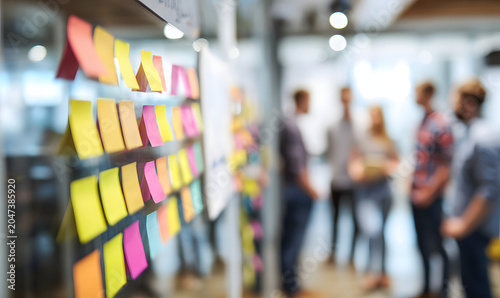 multi-colored pieces of paper in the deliberation room