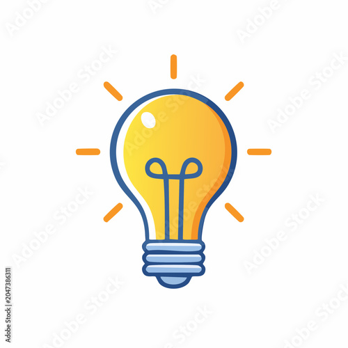Bright idea light bulb icon