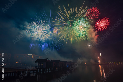 fireworks over the river