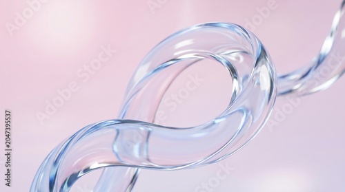 Glass Chain Link Isolated on Background.