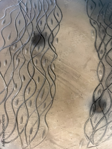 Fragments, individual decorative elements and patterns on the surface of ceramic dishes
