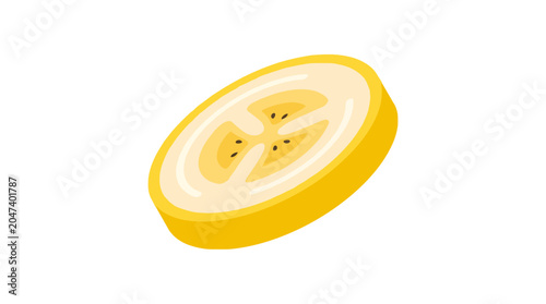 Sliced Lemon Fruit Isolated on White Background.