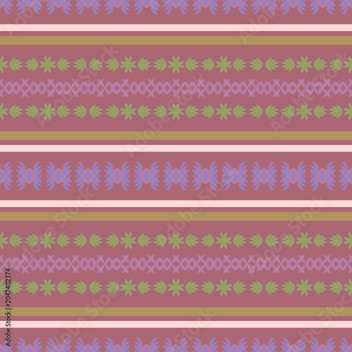 Seamless Folk Floral Pattern Design