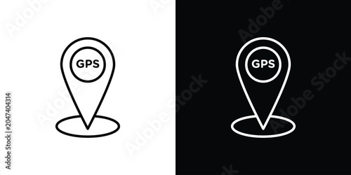 Foto Gps icon in editable outlined, Vector EPS10