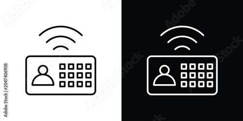 Foto Interphone icon in editable outlined, Vector EPS10