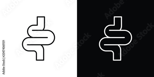 Tableau sur toile Intestine icon in editable outlined, Vector EPS10