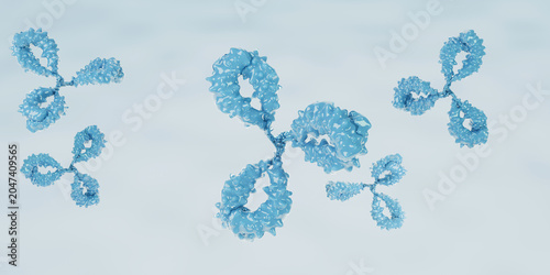 mAb or monoclonal antibody, antigen. The concept of vaccine. Innovative methods to treat virus. 3d render	