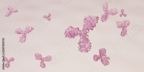 mAb or monoclonal antibody, antigen. The concept of vaccine. Innovative methods to treat virus. 3d render	