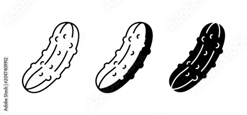 Pickle Icons, Gherkin Vector Graphics, Dill Vegetable Illustrations, Food Icons