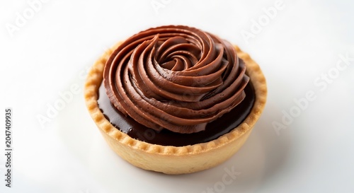 Chocolate Tart on White Background