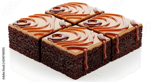 Delicious Chocolate Brownies with Caramel Topping