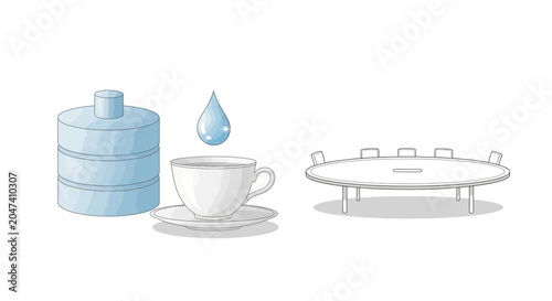 Fotografia Water Droplet Falling Into Cup.