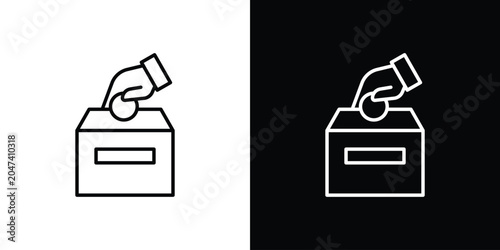 Fotografía Money donation icon in editable outlined, Vector EPS10
