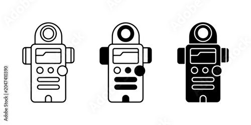 Tableau sur toile Light Meter Icons, Photography Tools, Digital Exposure Meters, Set