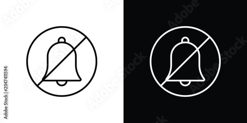 Bild auf Leinwand Notification off icon in editable outlined, Vector EPS10