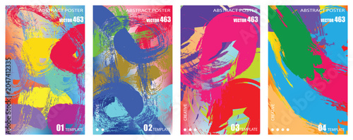Abstract Watercolor Splatter Backgrounds with Vibrant Color Blends in Modern Art Style