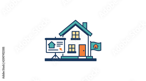 Fotografia House with a real estate presentation.