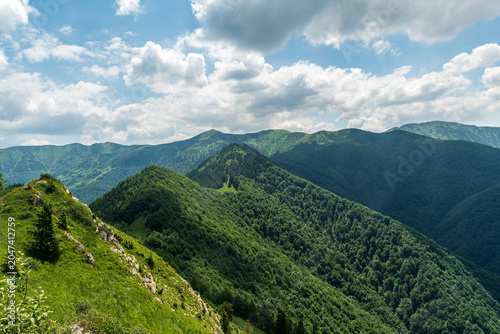 View from Baraniarky hill in Mala Fatra mountains in Slovakia