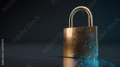 Conceptual Closed Padlock Symbolizing Cybersecurity Protection