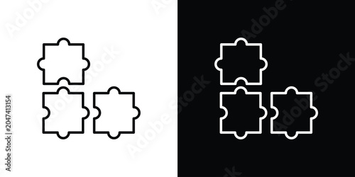 Bild auf Leinwand Puzzle piece icon in editable outlined, Vector EPS10