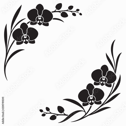 Wildflower Corner Floral Frame Vector on White Background