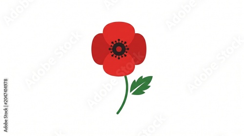 Poppy Flower Memorial Icon
