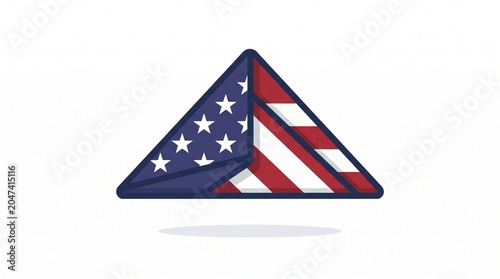 Folded Memorial Flag Icon