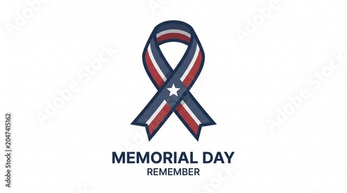 Memorial Day Remembrance Ribbon Icon