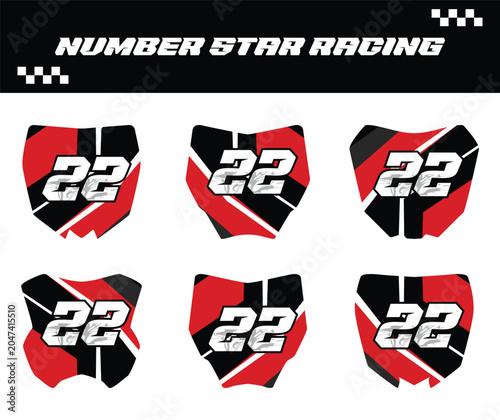 Front number of racing or trail motorbike