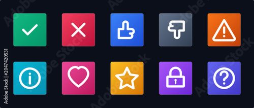 Collection of social media app icons for interface design