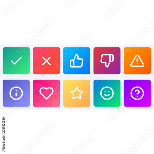 Colorful social media reaction icons set