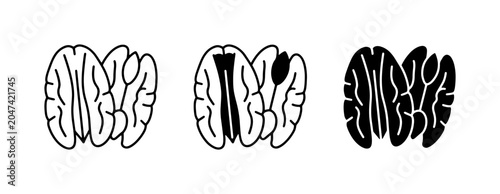 Brain Icons Set, Medical Concept Art, Neural Network Graphics, Cognitive Function Symbols, Abstract Mind Illustrations
