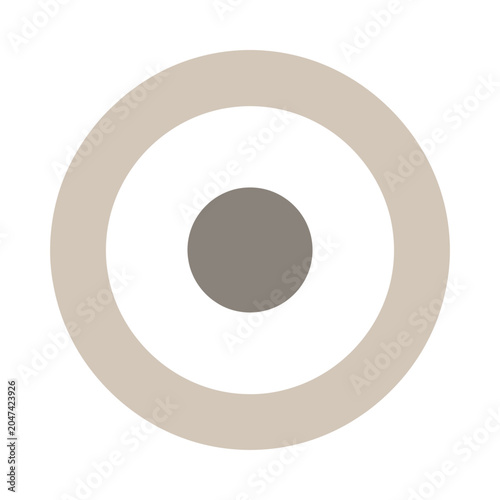 Abstract concentric circles icon in neutral beige and brown tones.