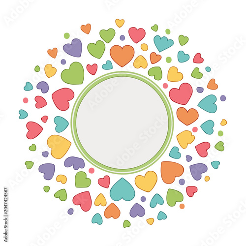 Colorful heart frame with copy space