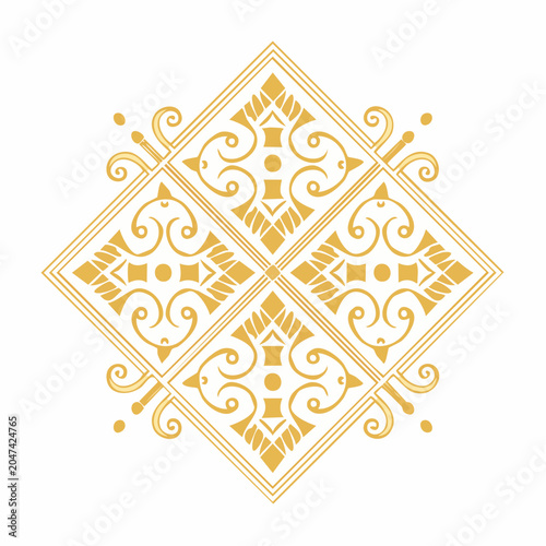 Golden Ornate Square Pattern