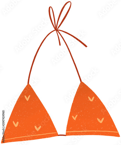 Canvas Print Bikini top isolated PNG swimwear summer fashion element