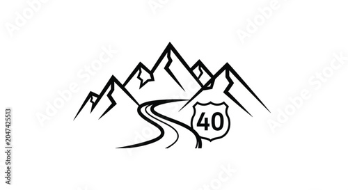 Route 40 Highway Road Sign.