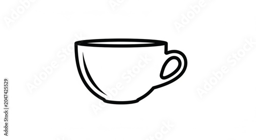 Simple Line Drawing of a Cup.
