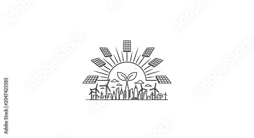 Solar panel renewable energy system.