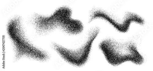 Картината върху платно Set of grainy dust spray gradients with scattered particle texture effects