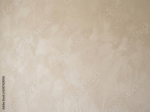 Soft Beige Limewash Wall Texture Background with Subtle Brush Marks, Neutral Plaster Surface, Minimal Vintage Finish and Empty Copy Space