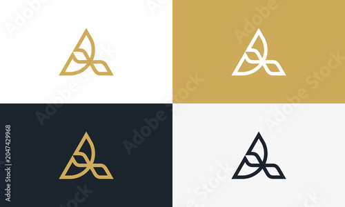letter A Logo line luxury