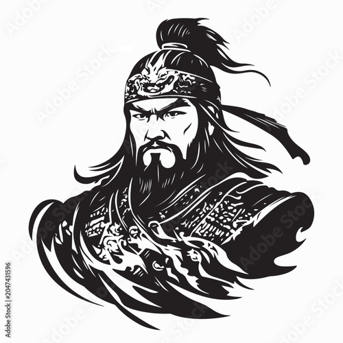 Obraz na płótnie Historical Mongol Emperor Genghis Khan Vector Illustration