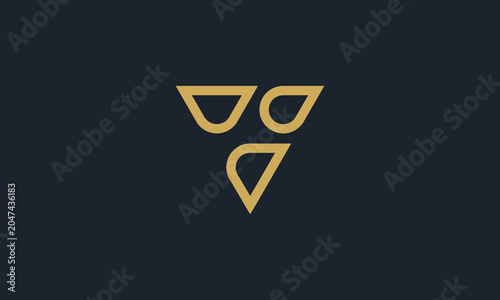 letter V Logo line luxury