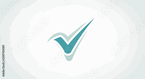 Foto Teal Check Mark Symbol Icon.